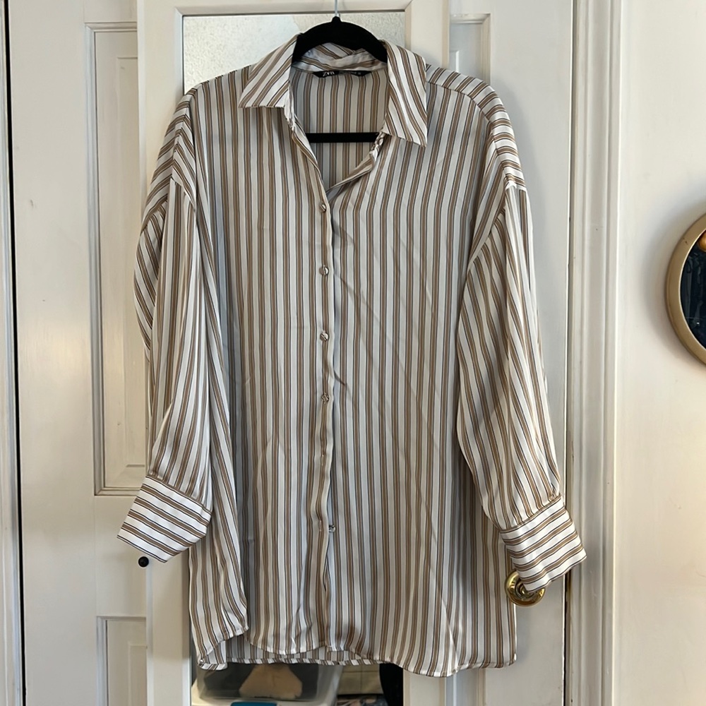 Zara silk oversized blouse
